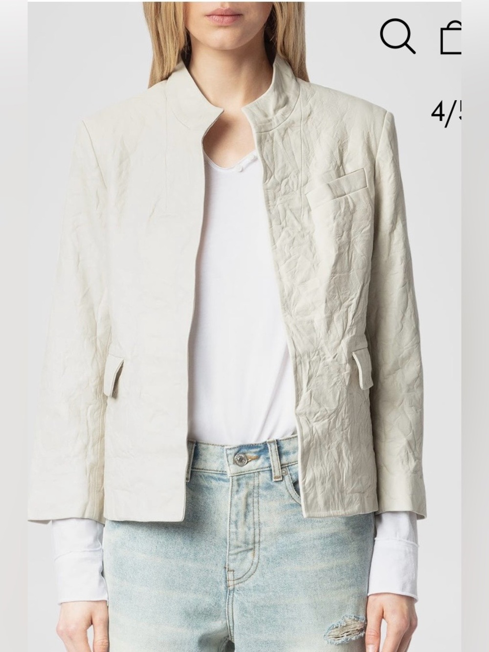 ZADIG & VOLTAIRE VERYN CRINKLED LEATHER BLAZER JACKET. NEW WITH TAGS 🤍